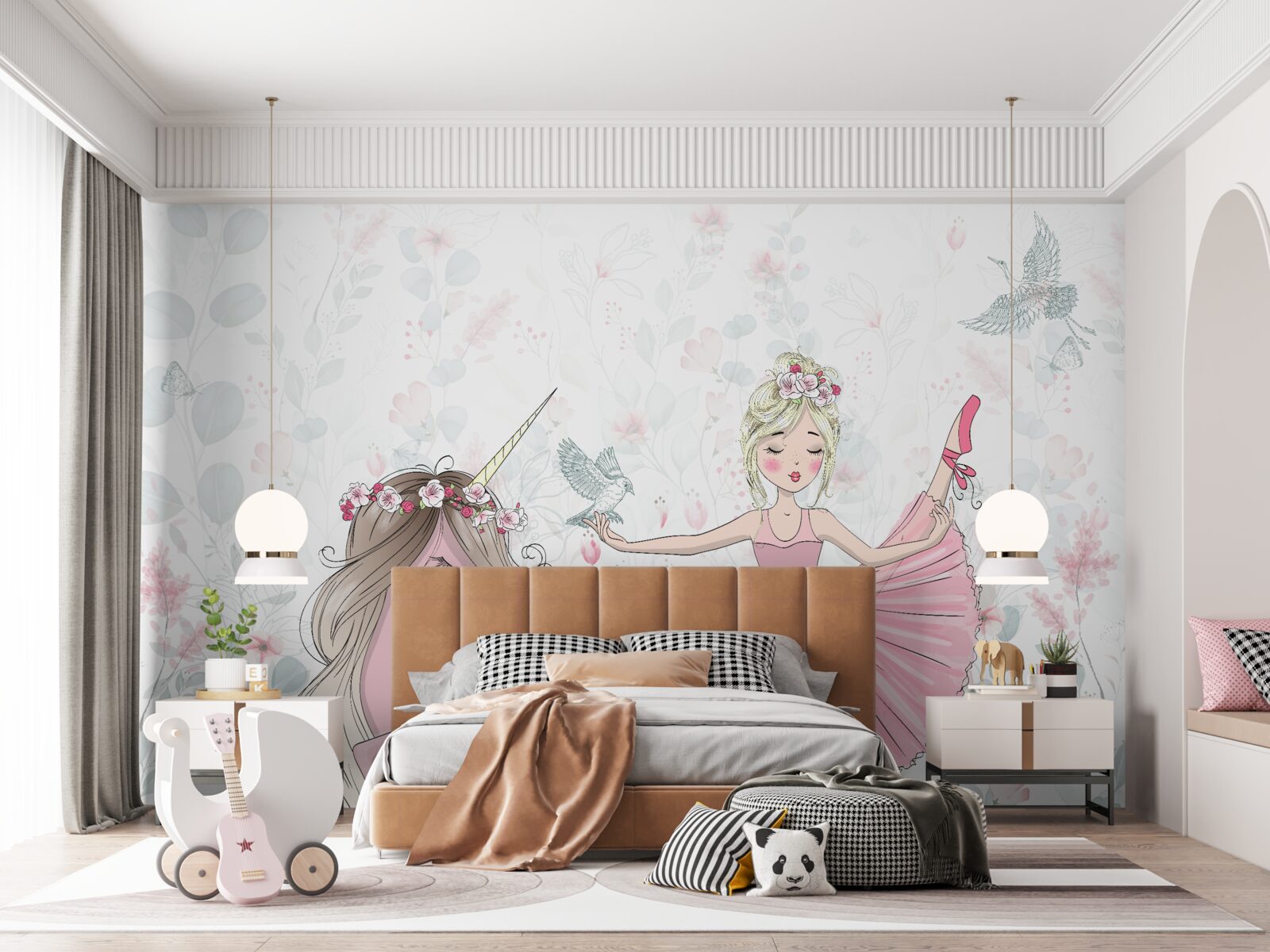 Papier peint une sorcière et sa licorne dévouée