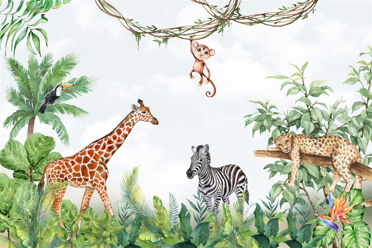 Papier peint Les animaux des régions tropicales se reposent