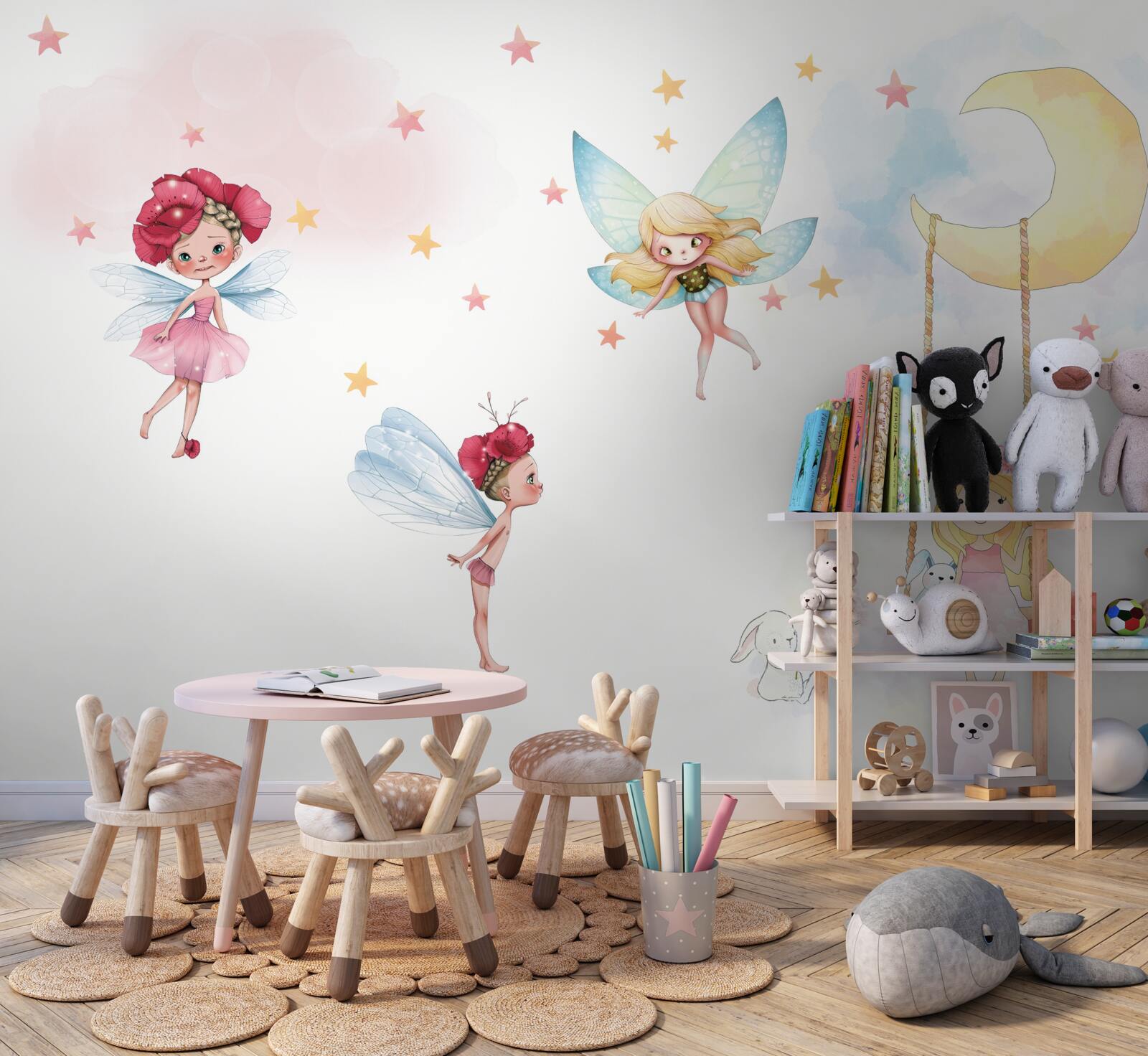 Papier peint des petites fées aux ailes gracieuses
