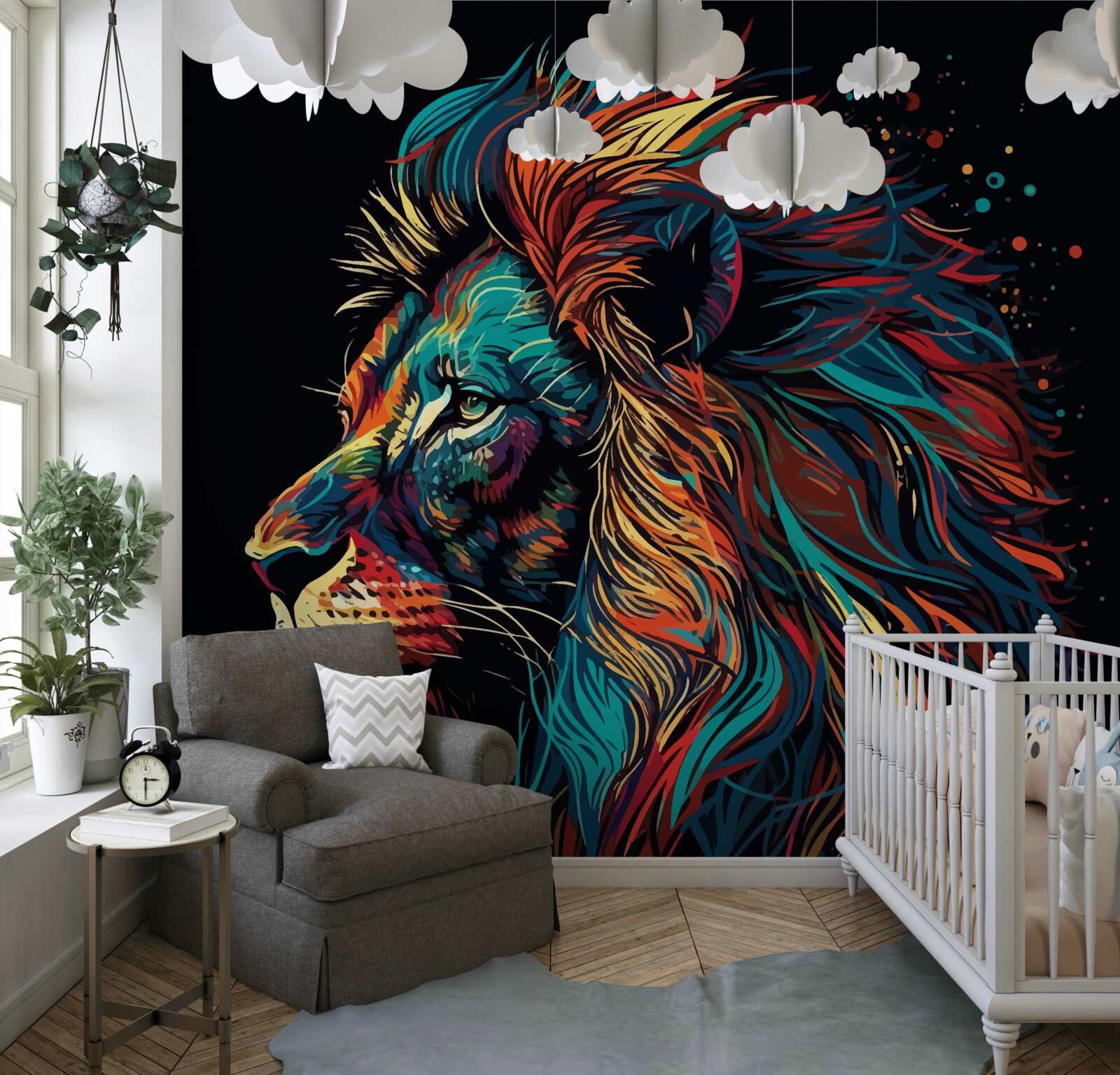 Papier peint image abstraite d'un tigre adulte