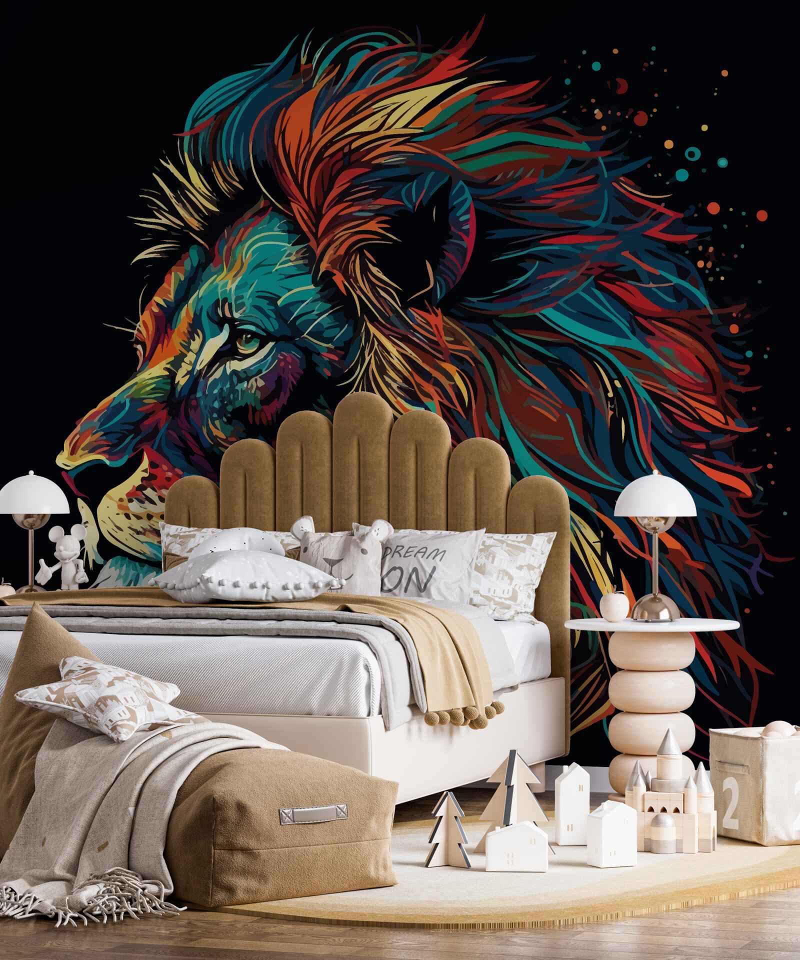Papier peint image abstraite d'un tigre adulte