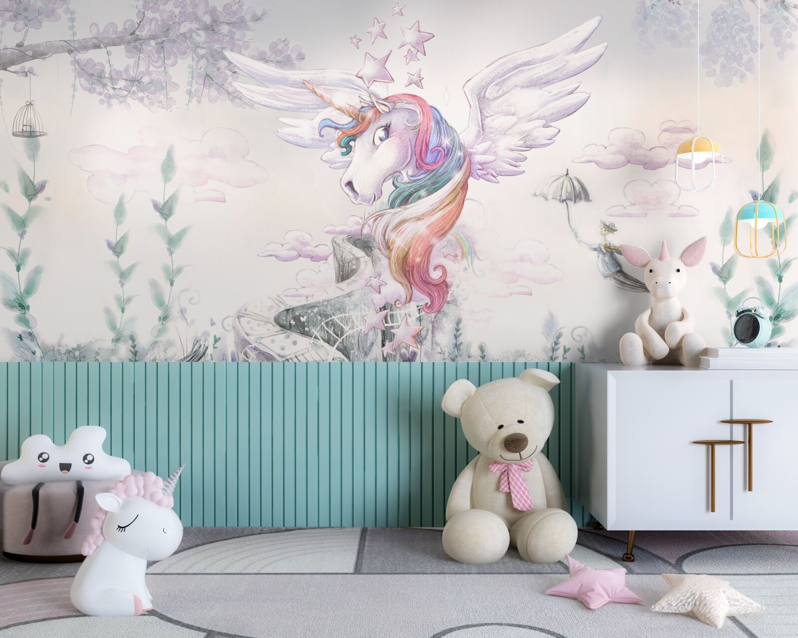 Papier peint une licorne vous dit de faire de beaux rêves