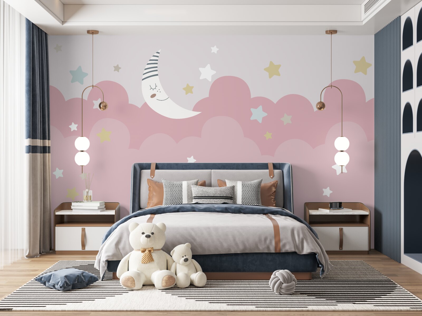 Papier peint la lune se repose