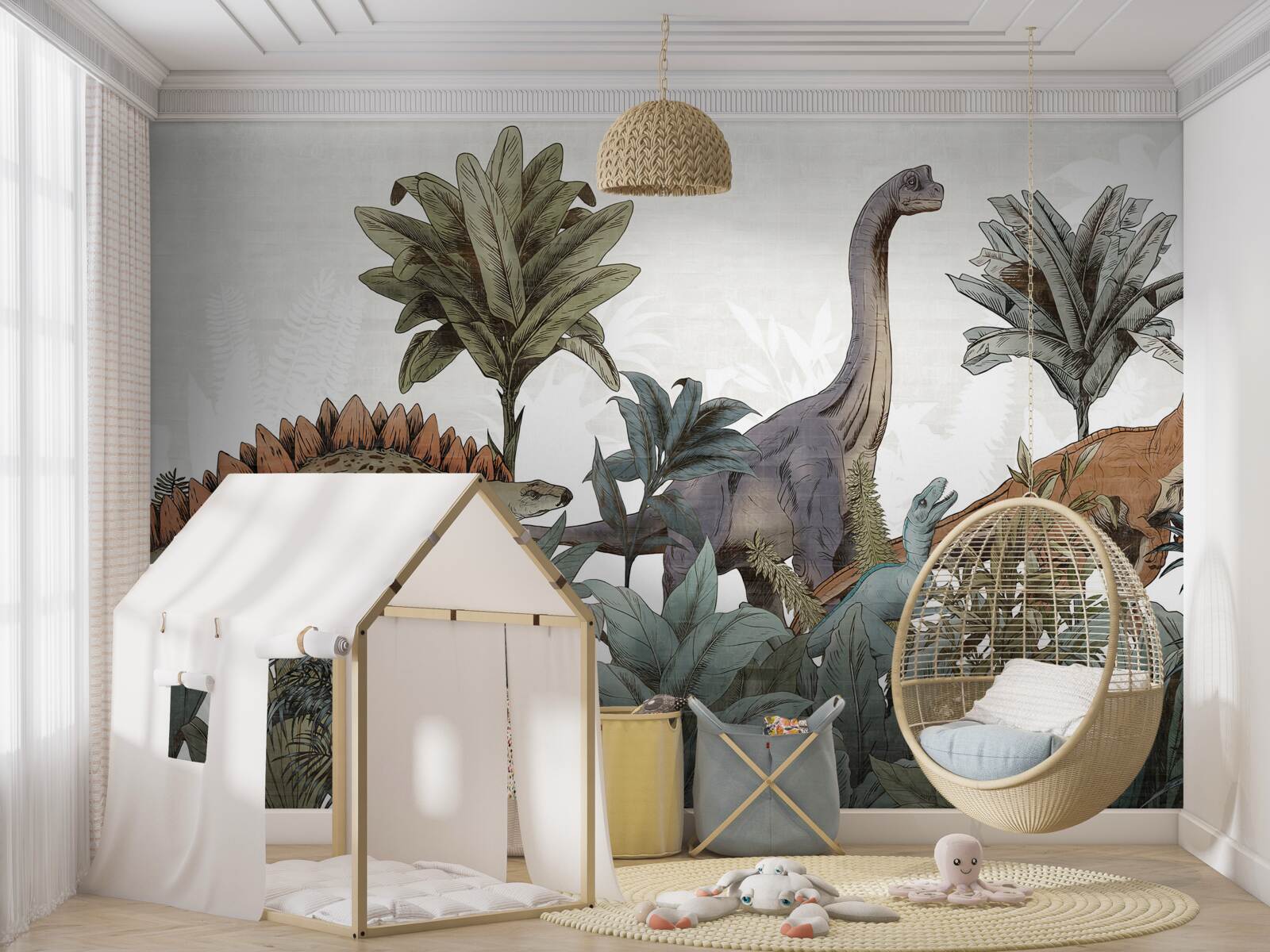 Papier peint dinosaures antiques géants
