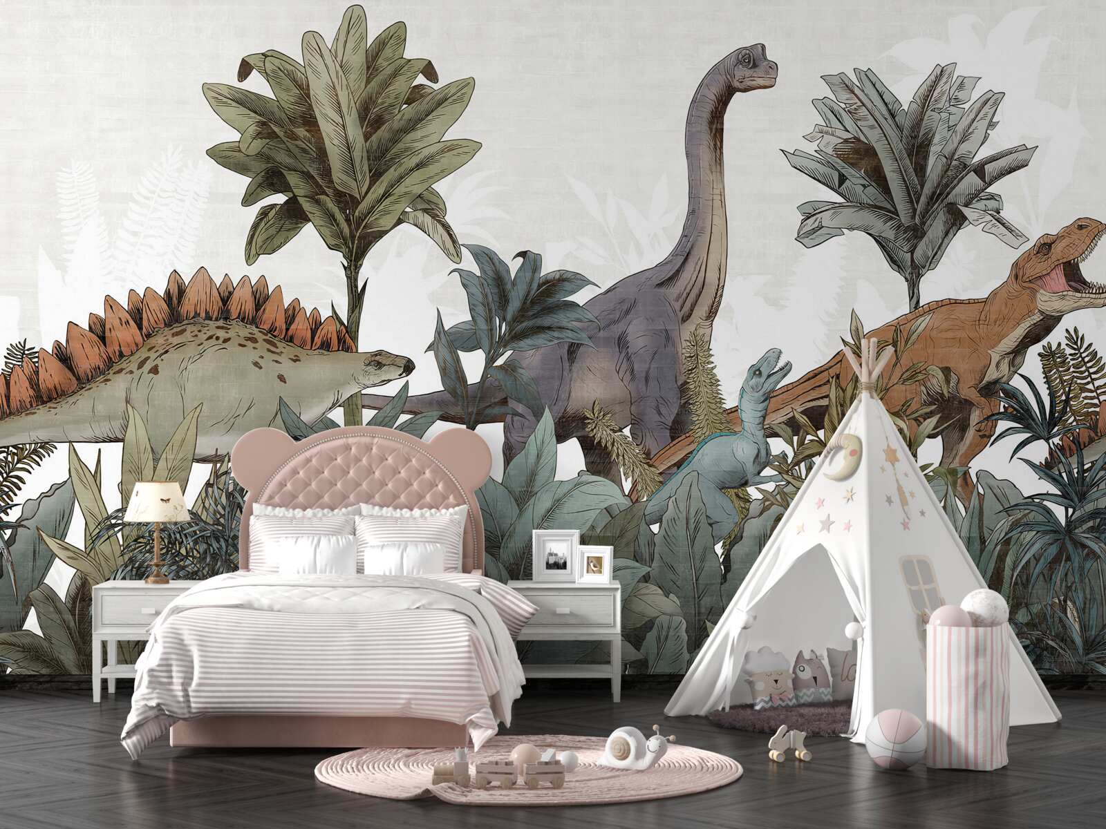 Papier peint dinosaures antiques géants
