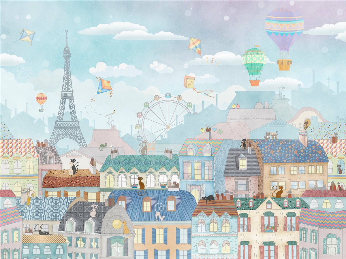 Papier peint la capitale magique et charmante de paris