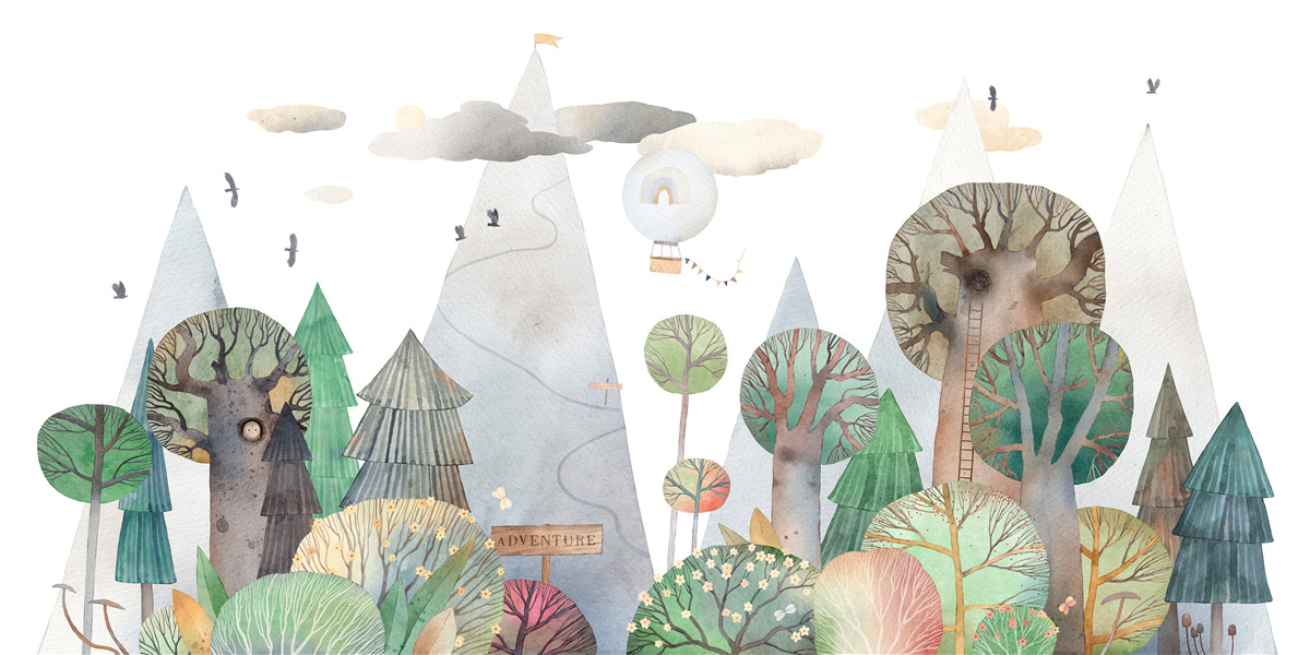 Papier peint mystérieuse forêt magique