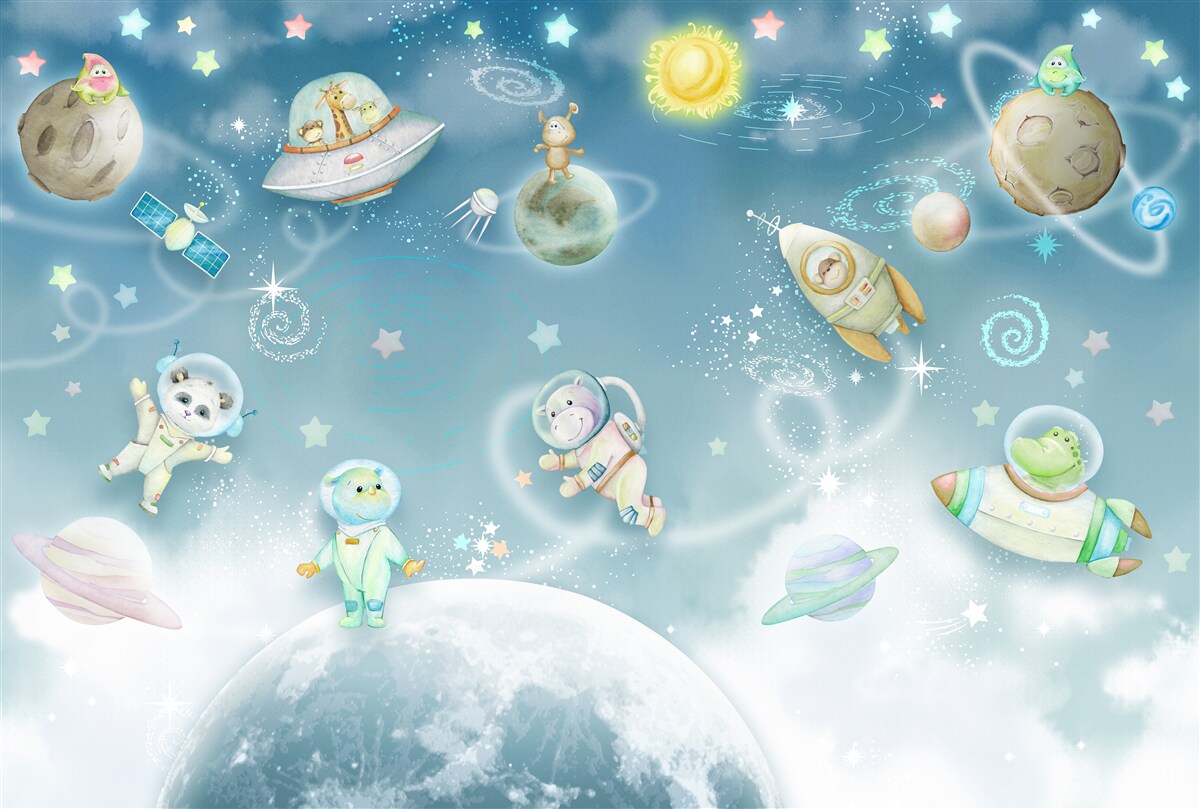 Papier peint les animaux explorent l'espace