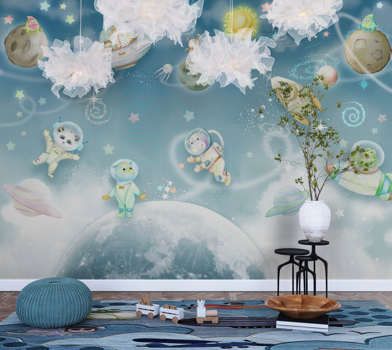 Papier peint les animaux explorent l'espace