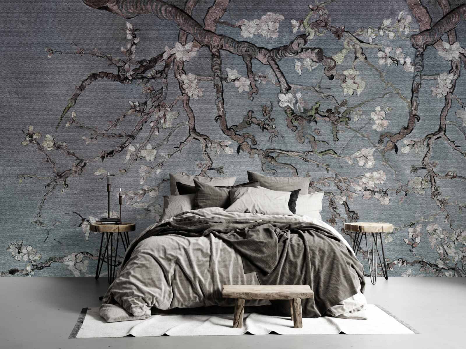 Papier peint branche de magnolia en fleur