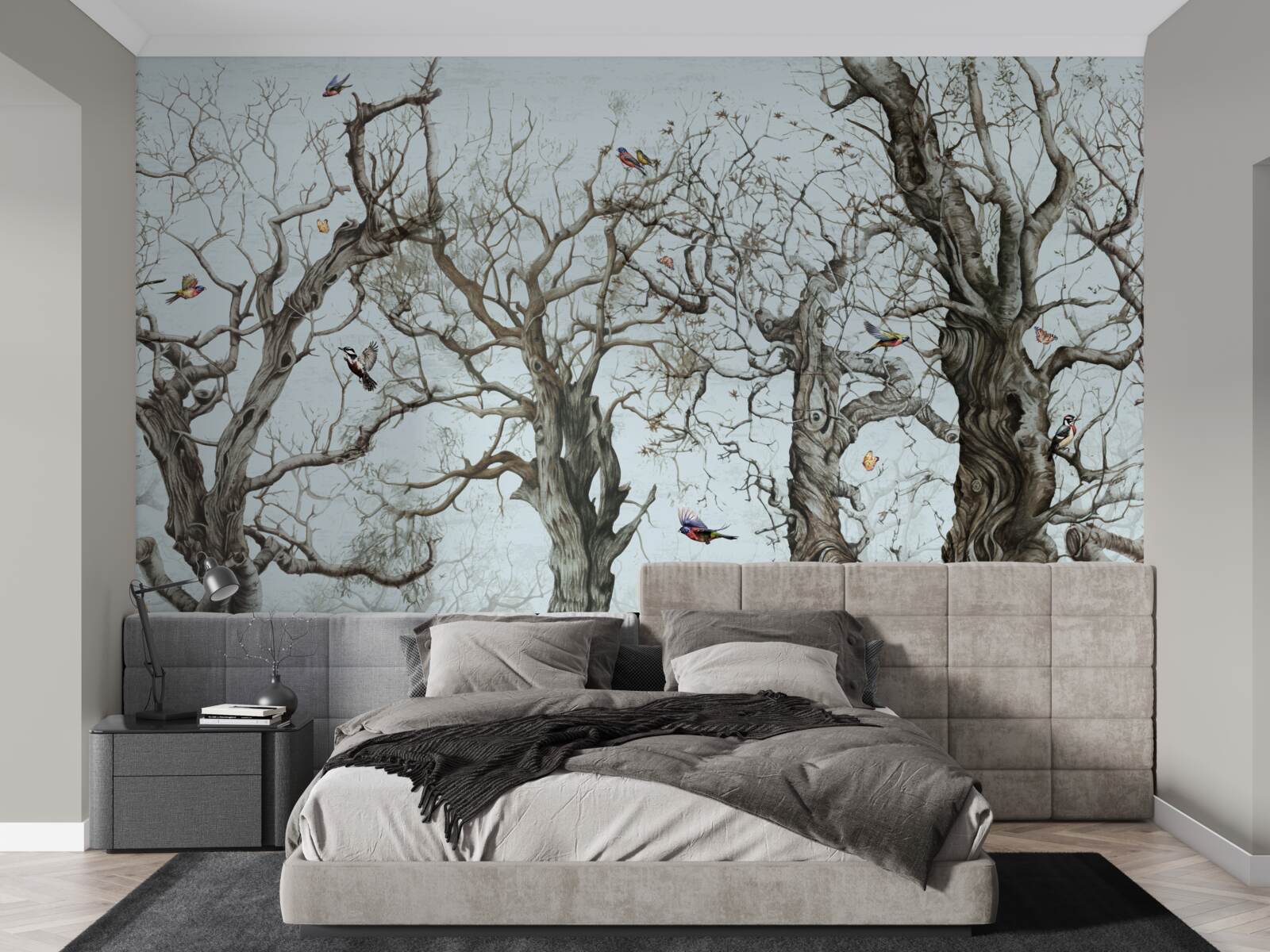 Papier peint les arbres en automne qui ont perdu leurs feuilles