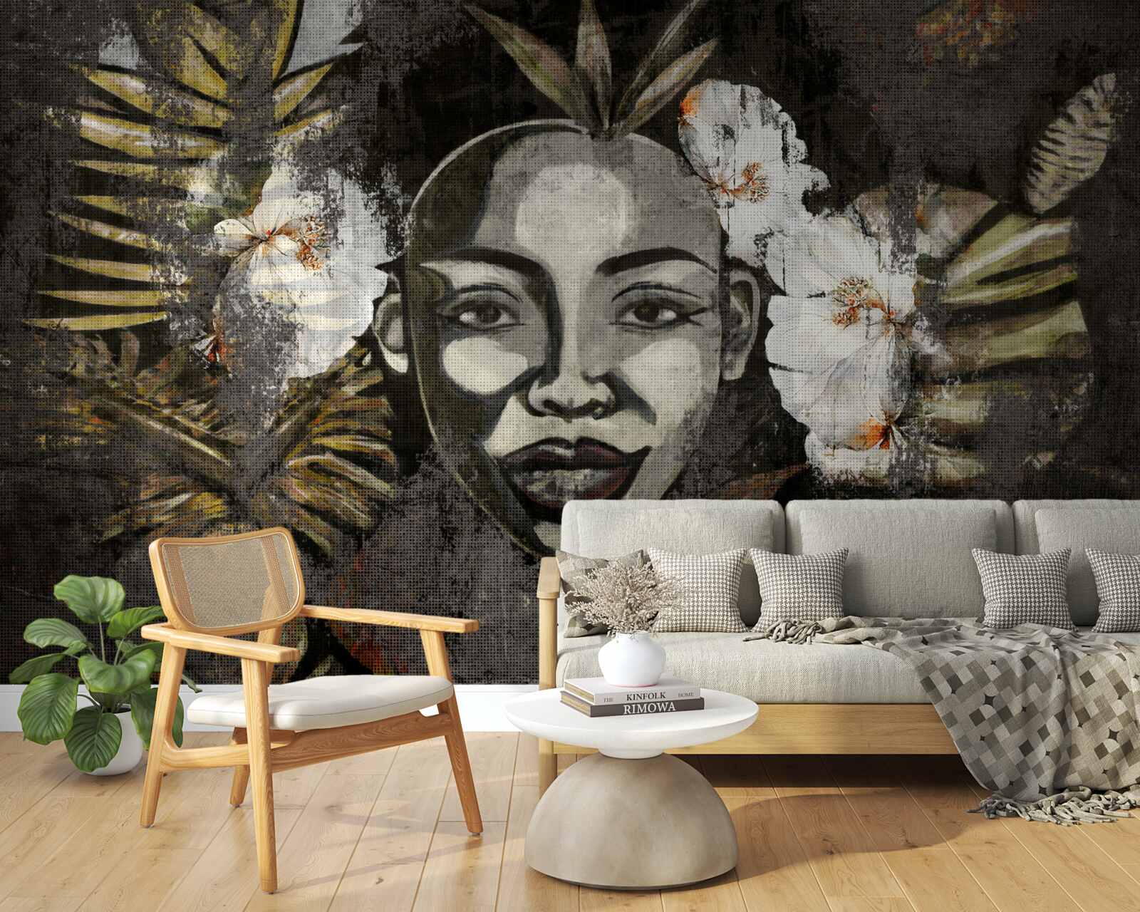 Papier peint Femme africaine dans une forêt tropicale