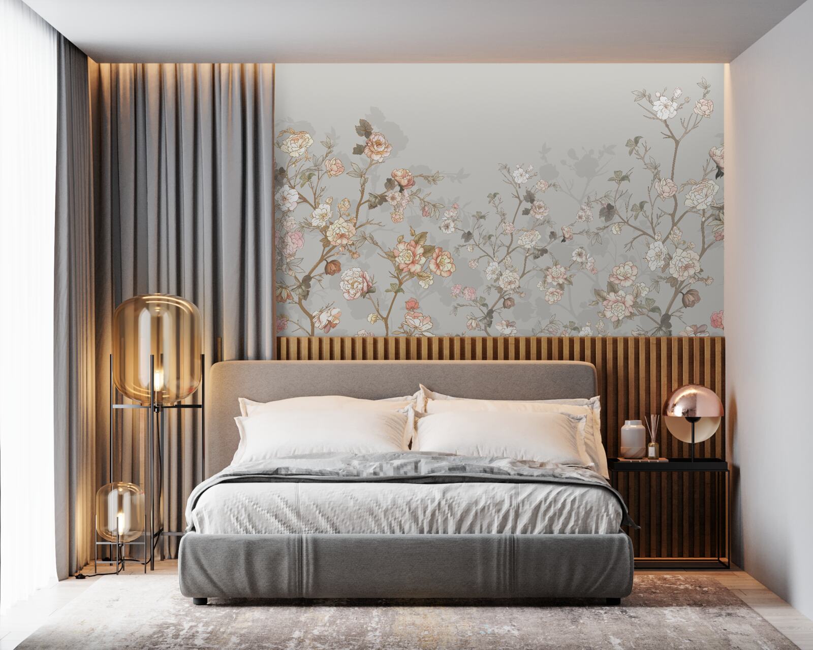 Papier peint sakura en fleurs