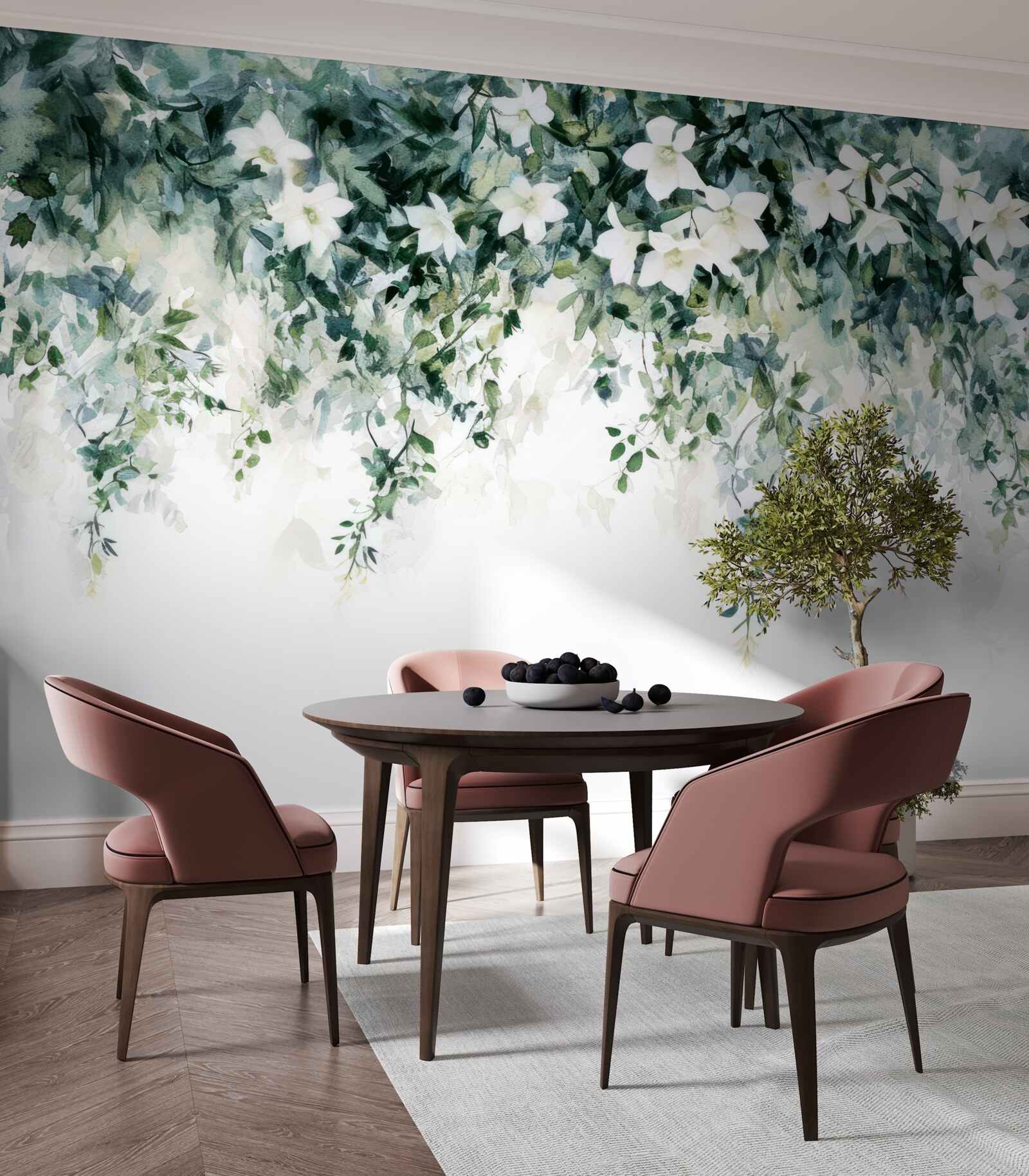 Papier peint jasmin blanc en fleur