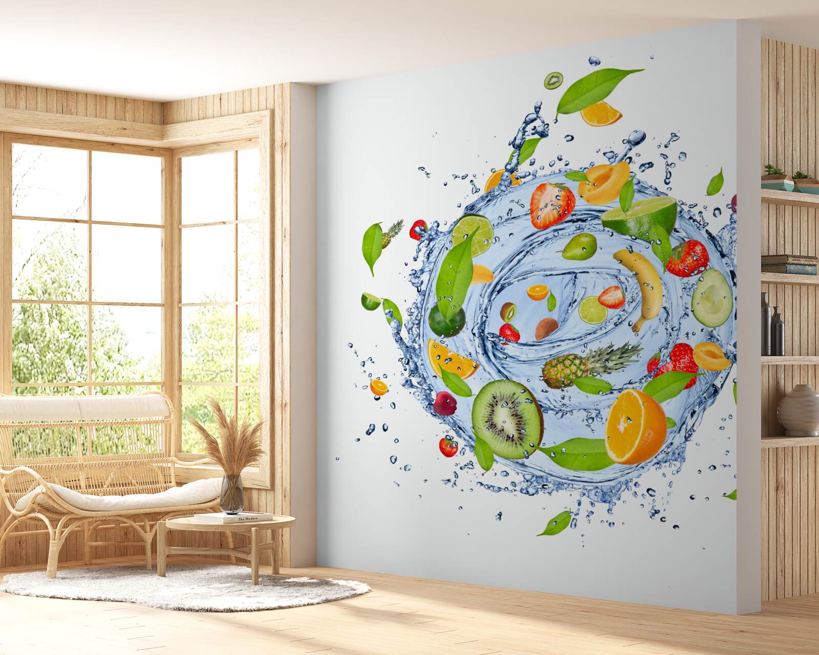 Papier peint mélange de fruits frais