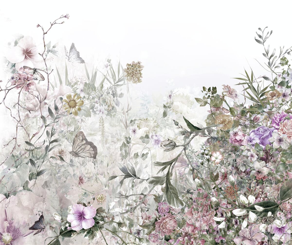 Papier peint un jardin d'été près de la maison