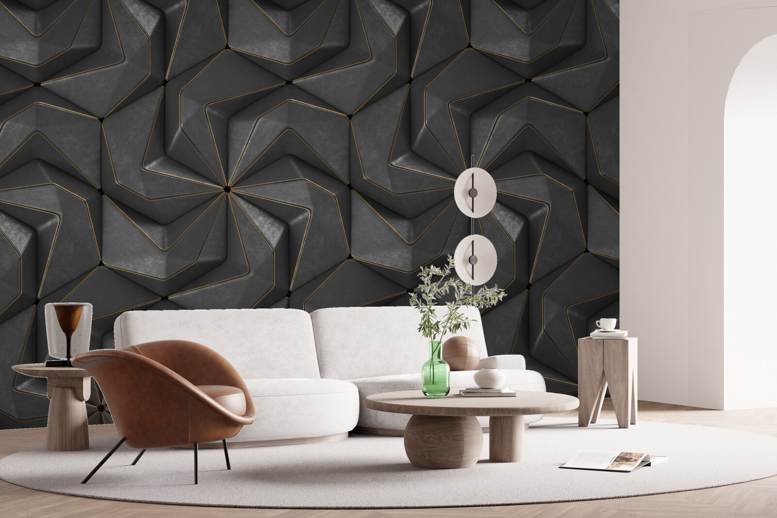 Papier peint fond de formes géométriques noires