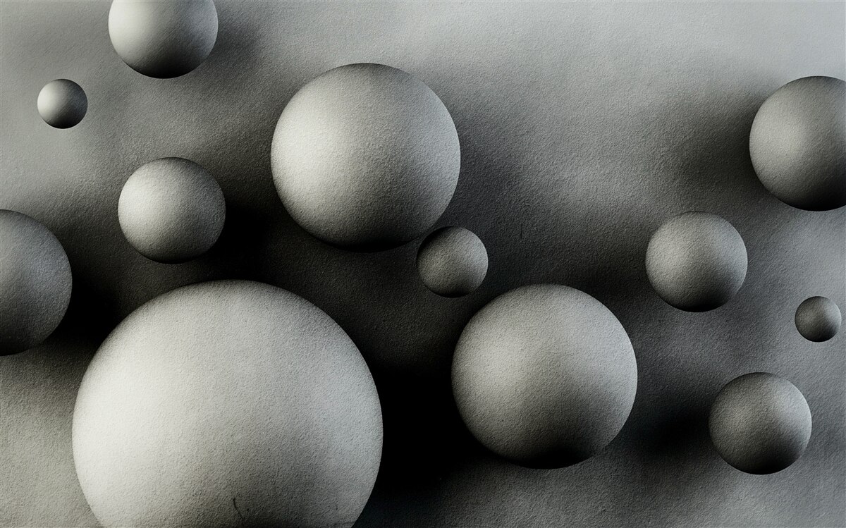 Papier peint boules denses en lévitation