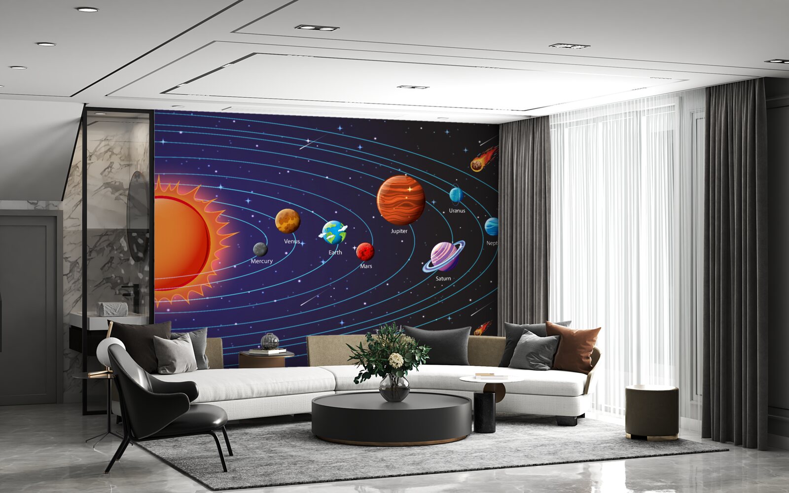 Papier peint séquence de planètes dans l'espace