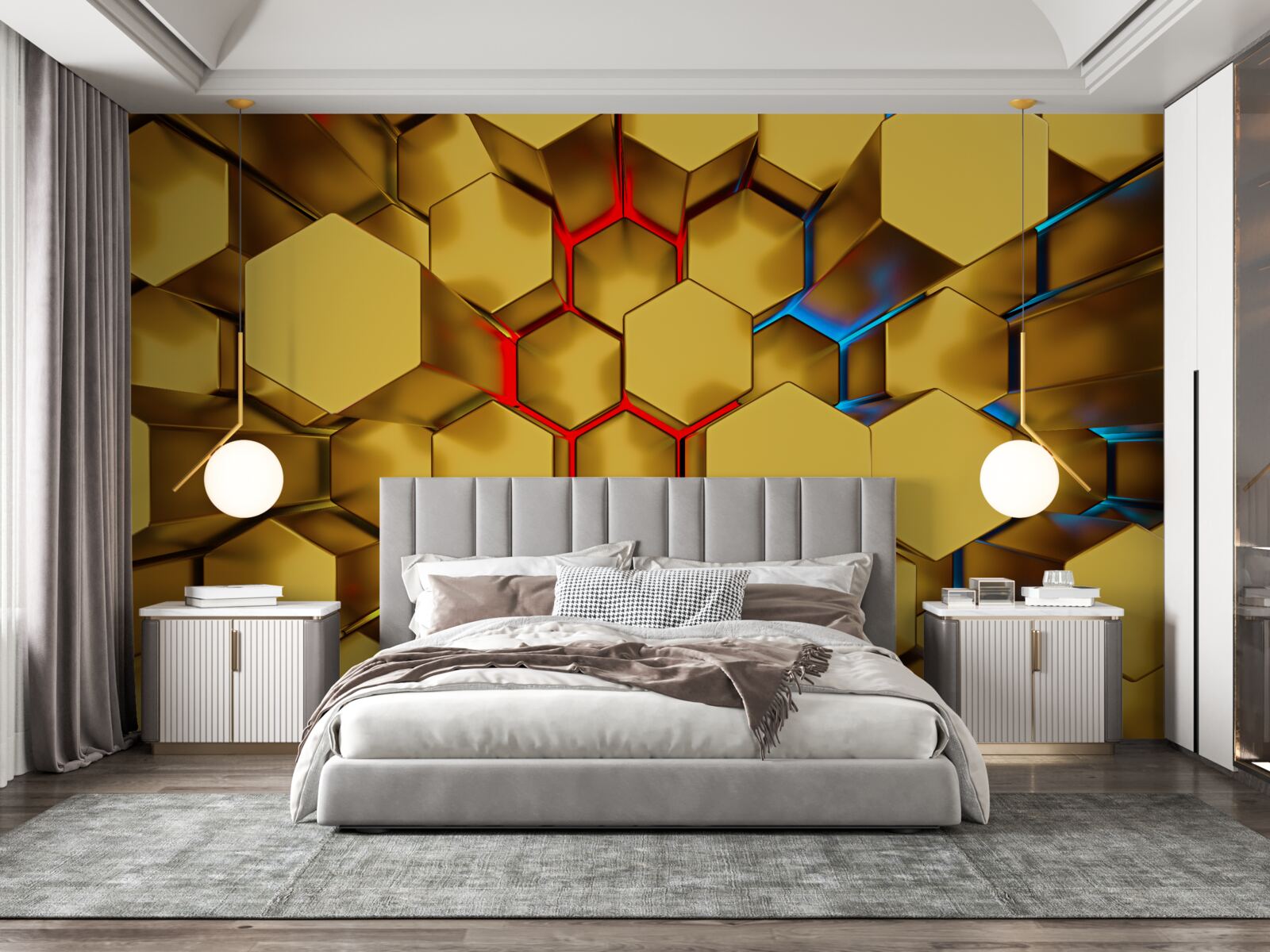 Papier peint Chiffres d'or volumétriques