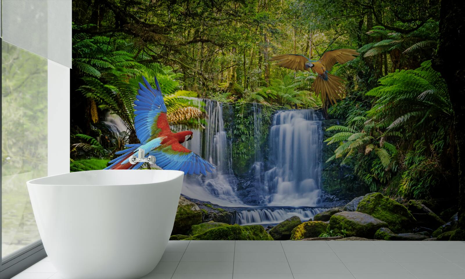 Papier peint une cascade cachée dans la forêt