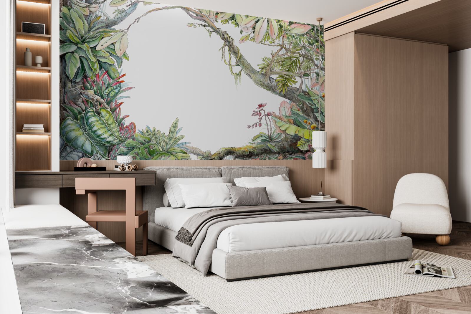 Papier peint forêt tropicale verdoyante