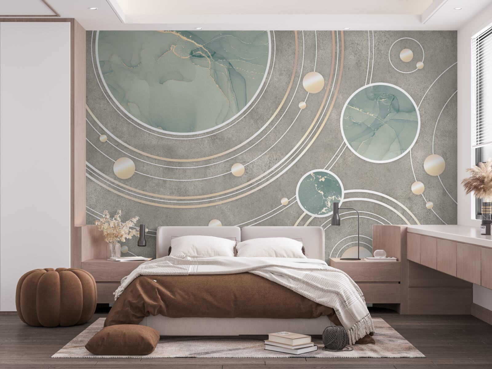 Papier peint cercles abstraits cosmiques