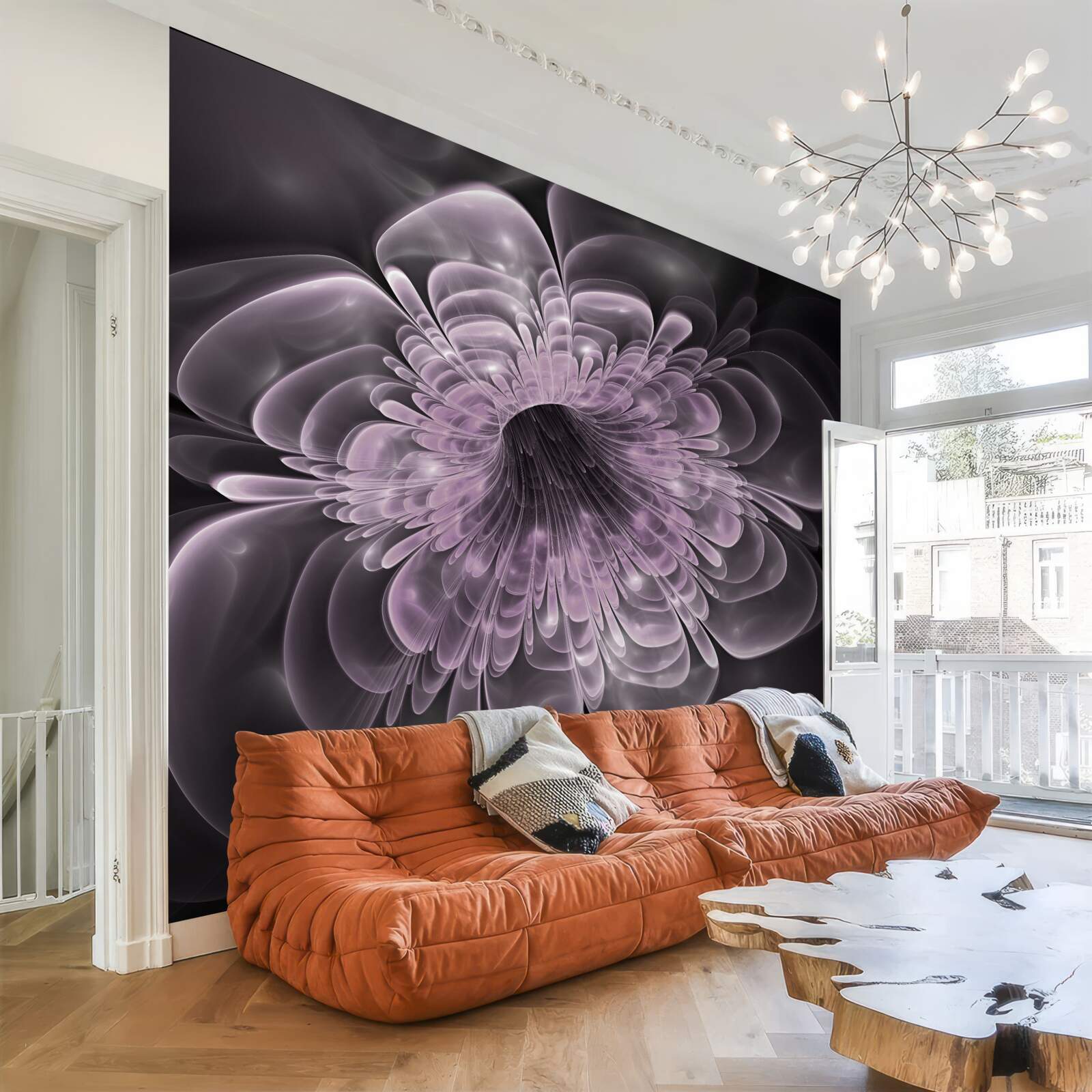 Papier peint bourgeon de fleur en cristal