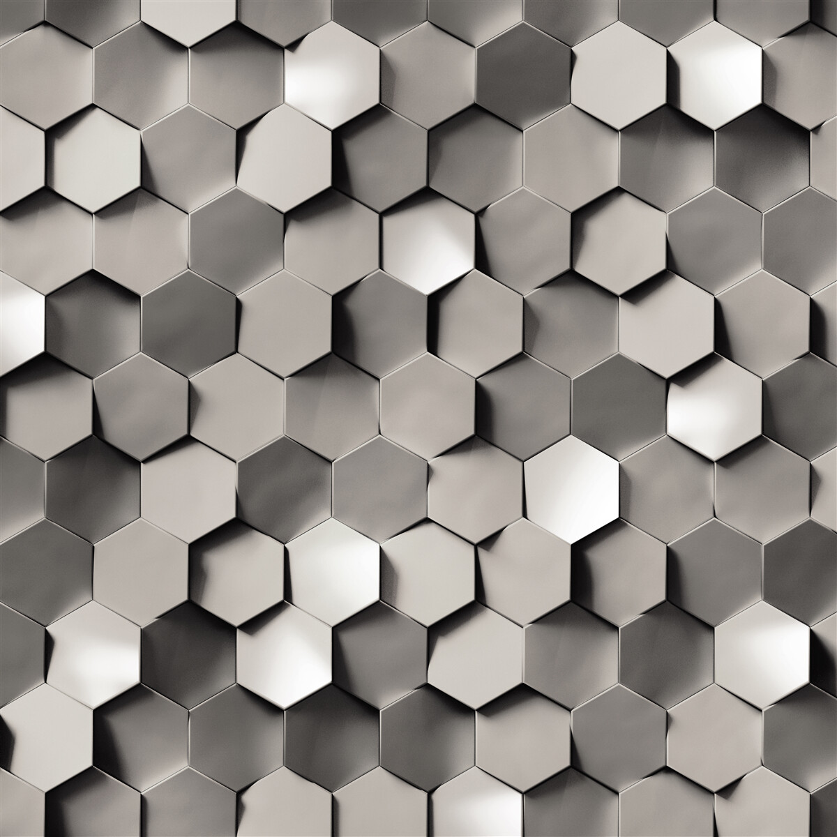 Papier peint pentagones gris 3d