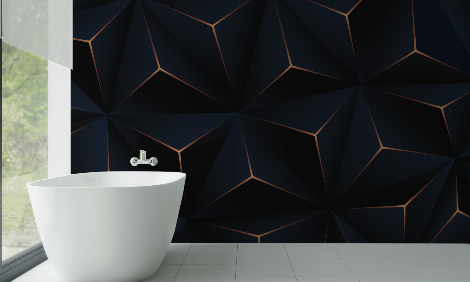 Papier peint les pyramides sont bleu foncé avec des côtés rouges