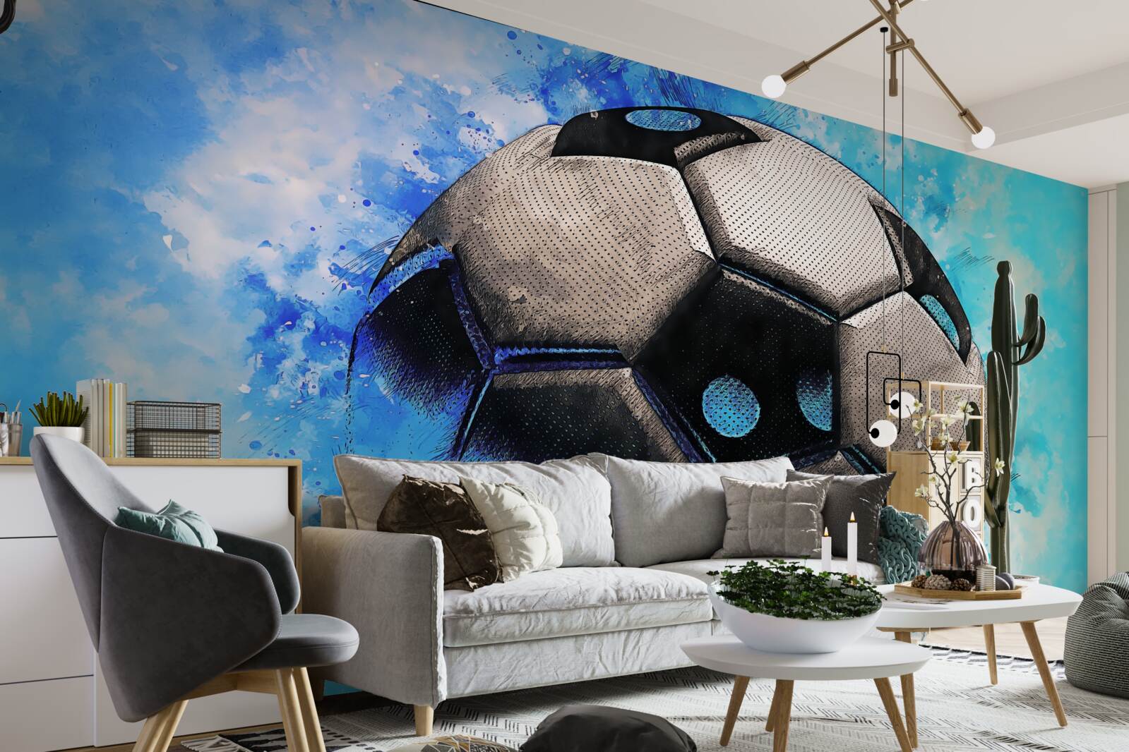 Papier peint un football de haut vol