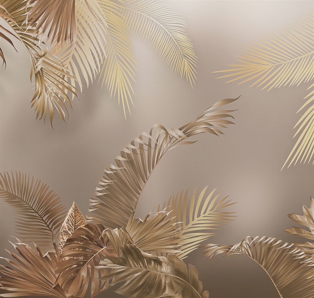 Papier peint grandes feuilles de fougère
