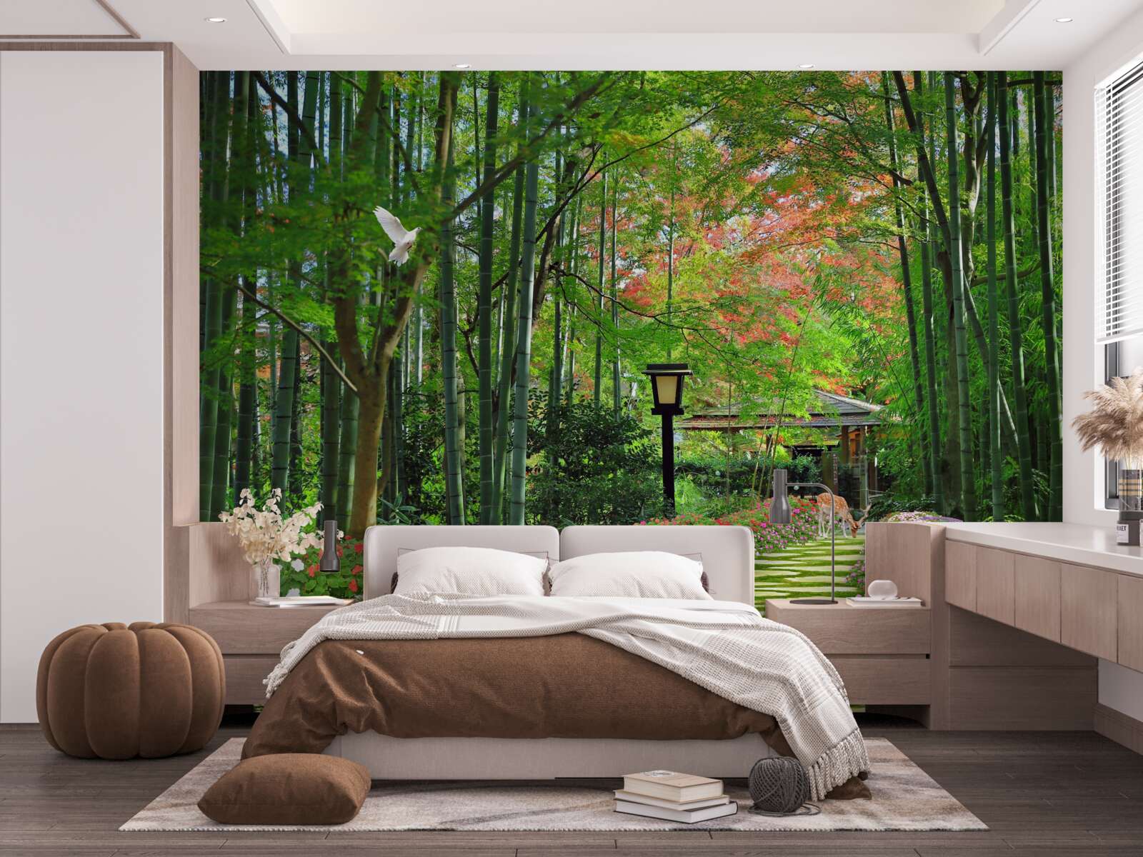 Papier peint photo d'une forêt avec de la verdure et un chemin