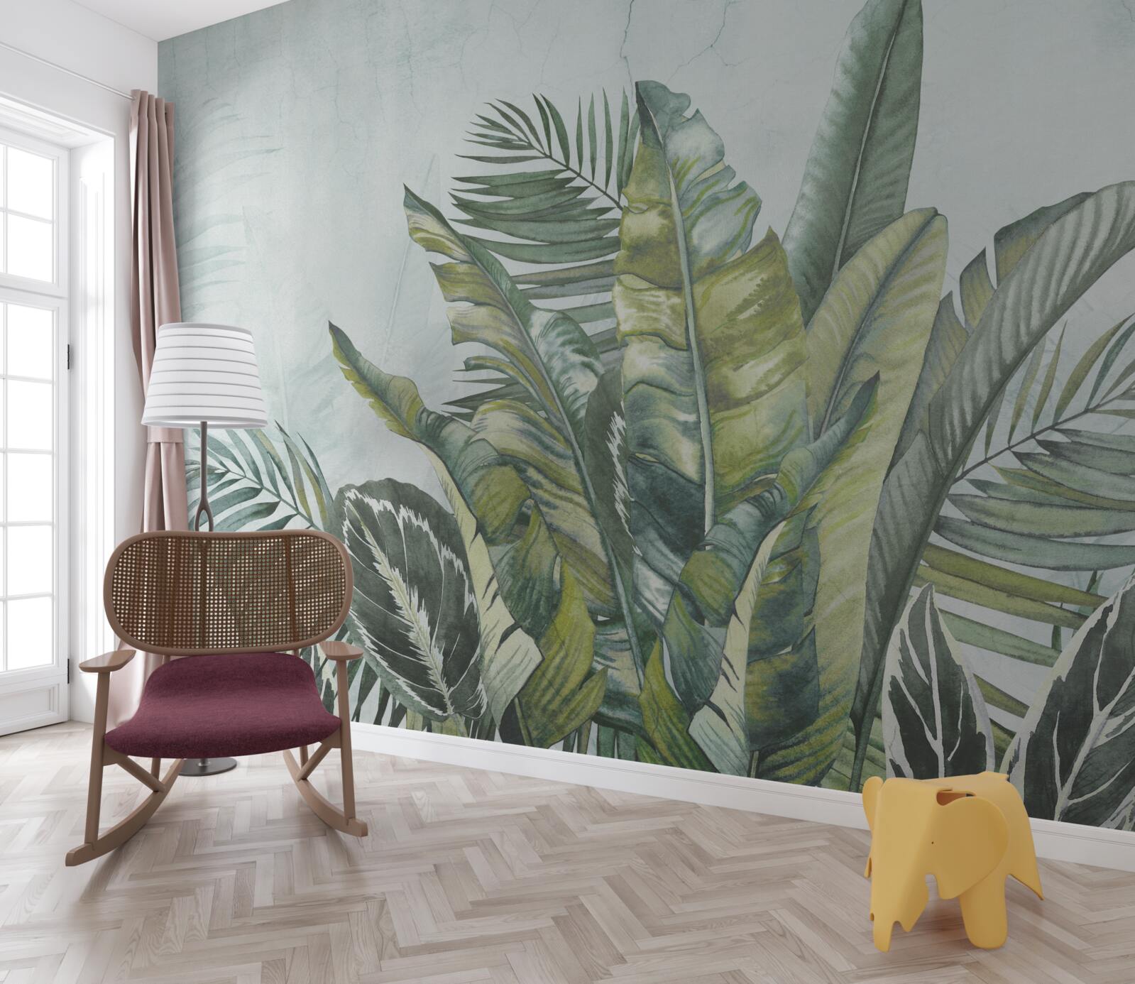 Papier peint bosquet vert de végétation tropicale
