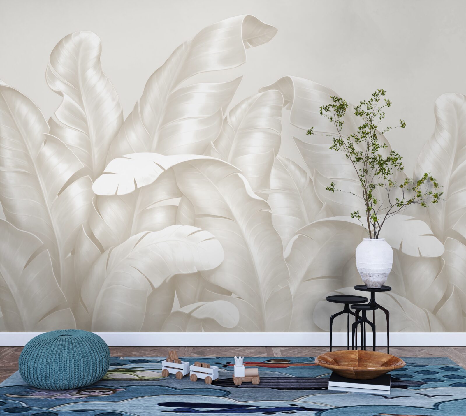 Papier peint fougère tropicale dense