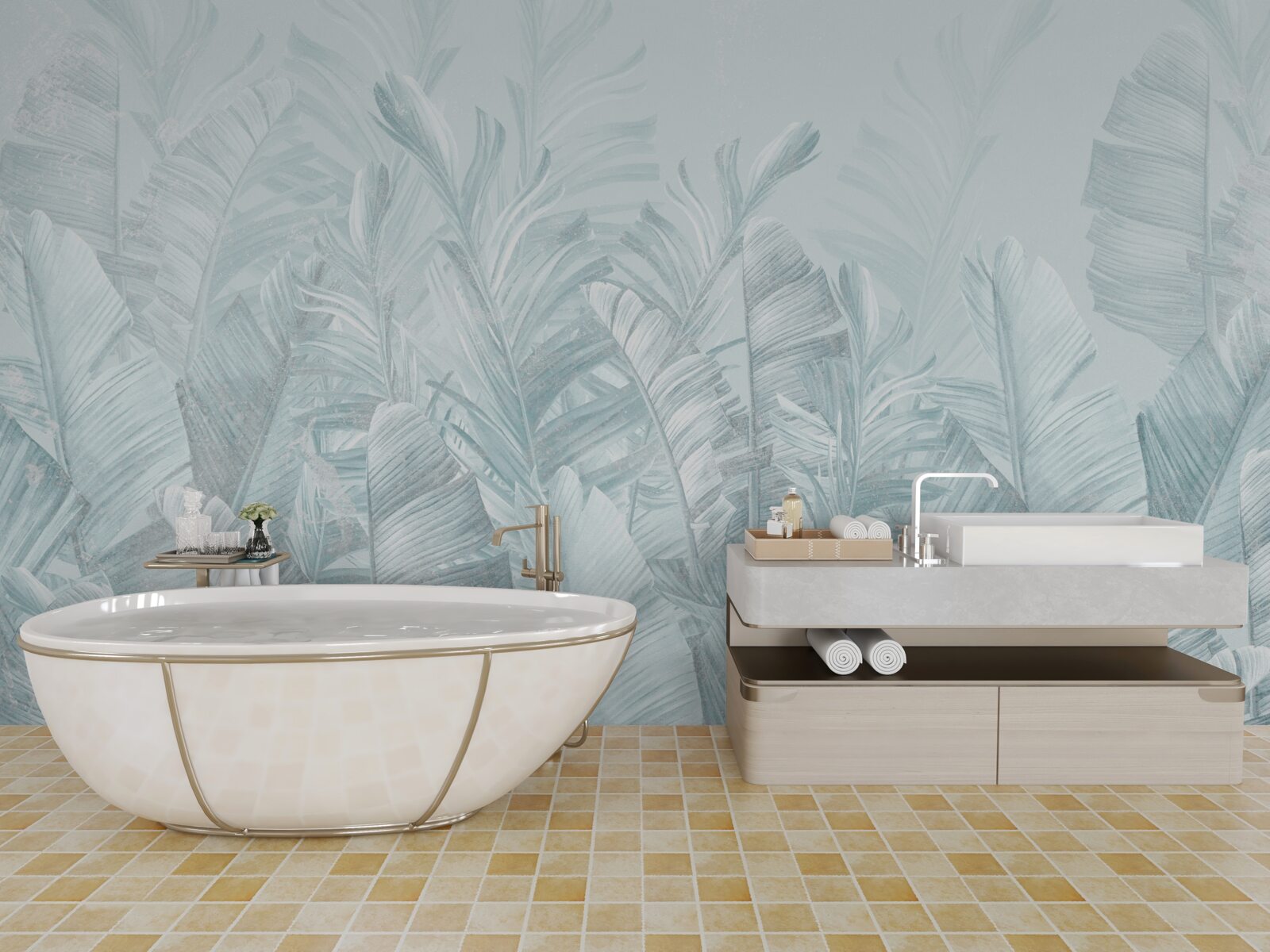 Papier peint les fortes pluies irriguent les plantes