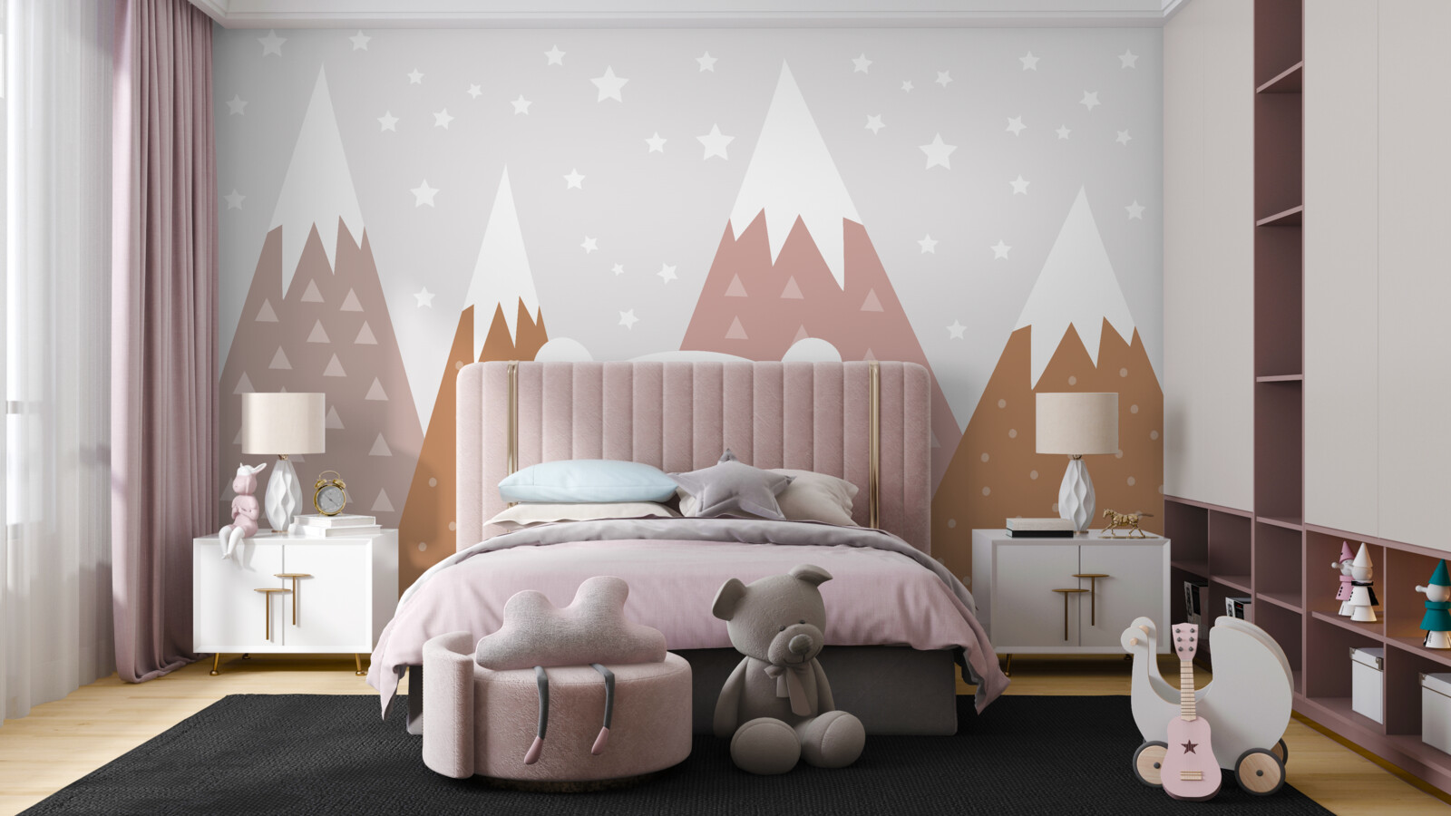 Papier peint l'ours se repose dans les montagnes