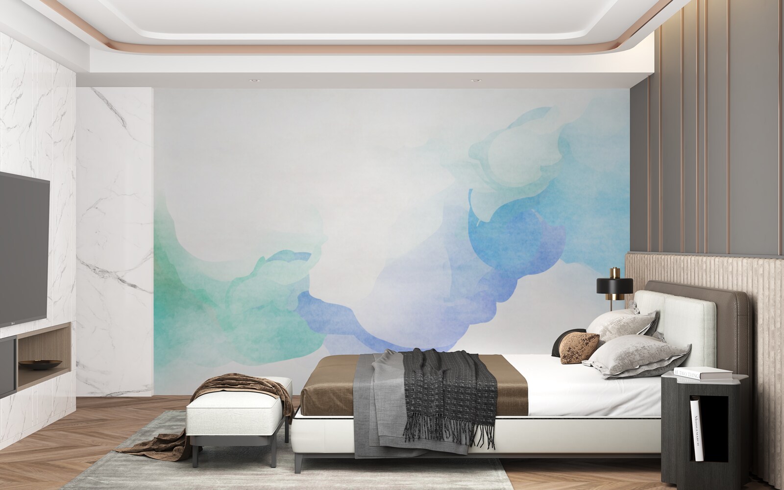 Papier peint combinaison de deux couleurs
