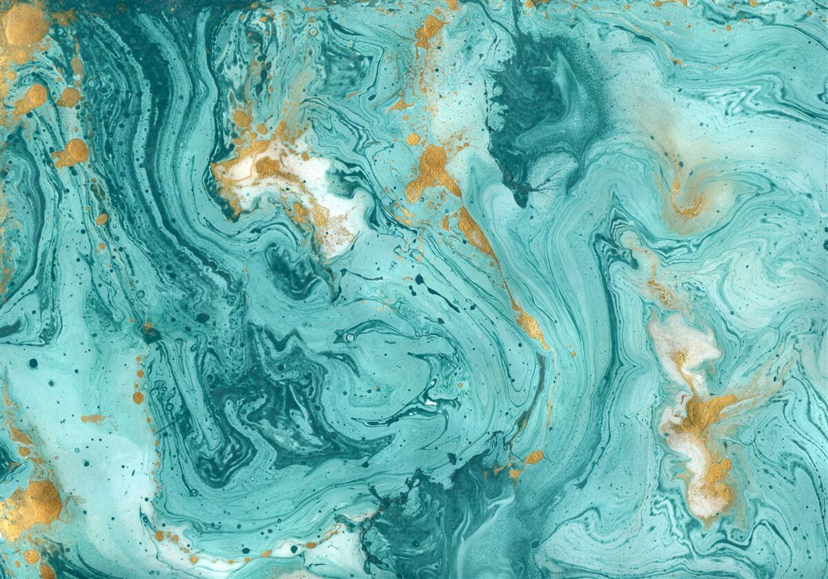 Papier peint motifs bleu clair sur marbre