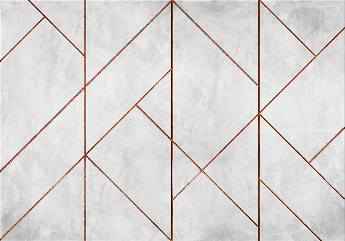 Papier peint marbre gris avec motif de veines d'or