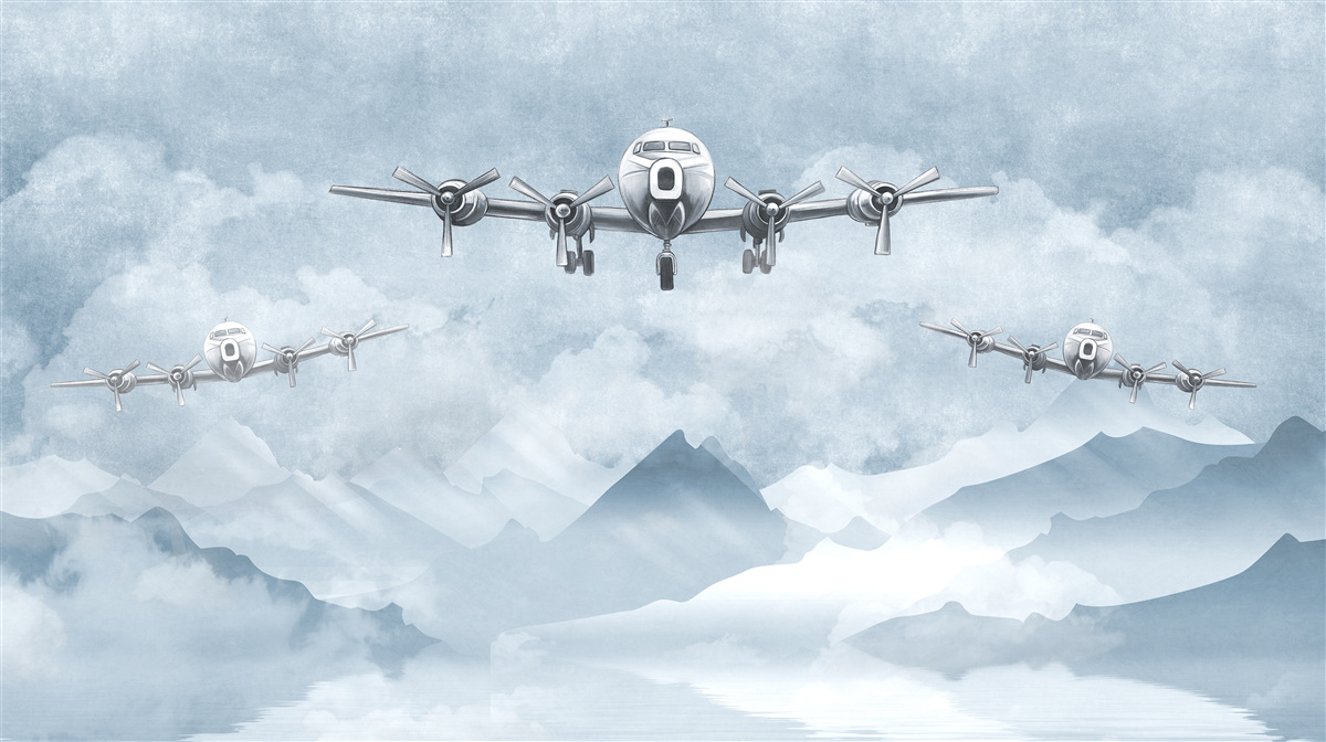 Papier peint les avions survolent les montagnes