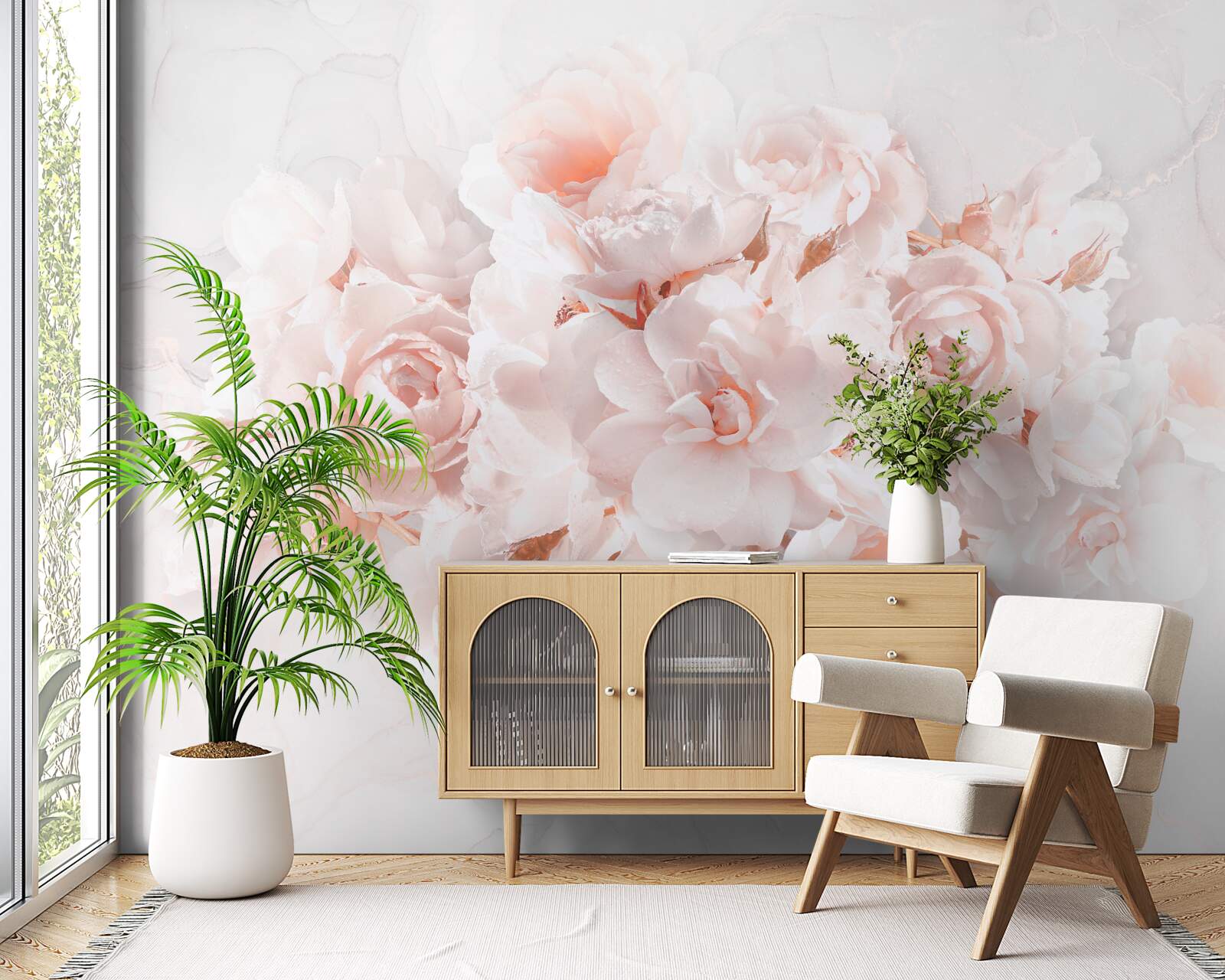 Papier peint composition de pivoines exquises