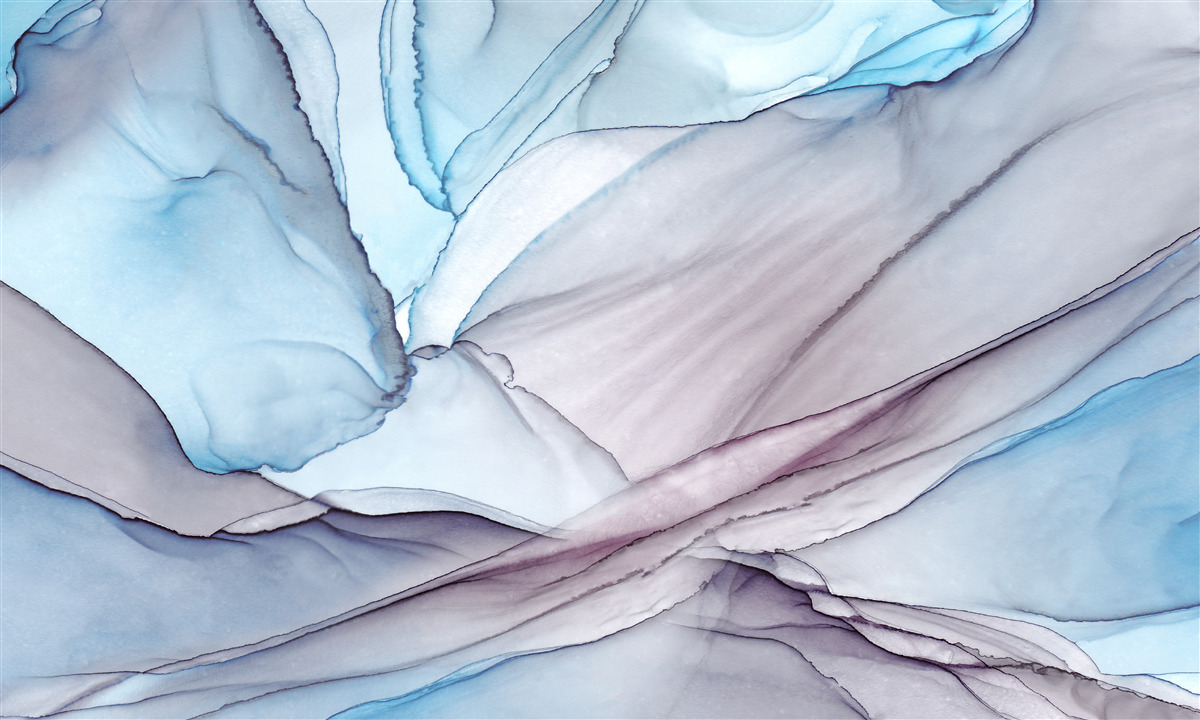 Papier peint marbre bleu clair veiné