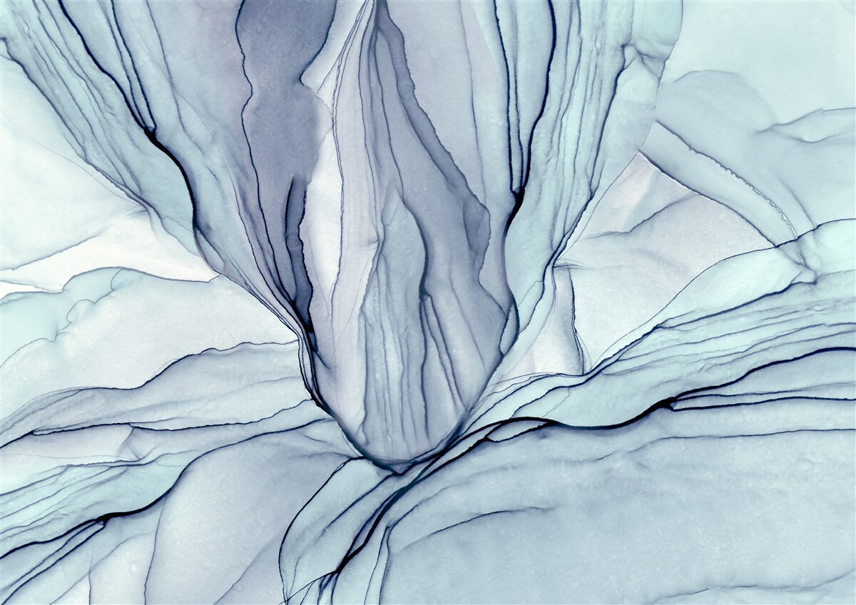 Papier peint motifs bleus sur marbre