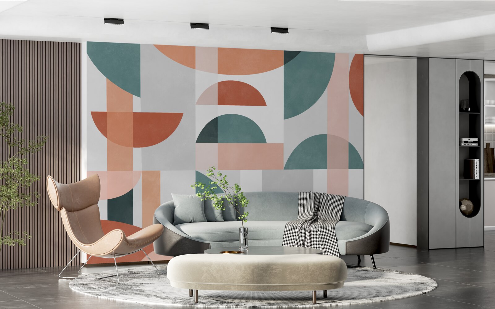 Papier peint formes géométriques dans l'abstraction