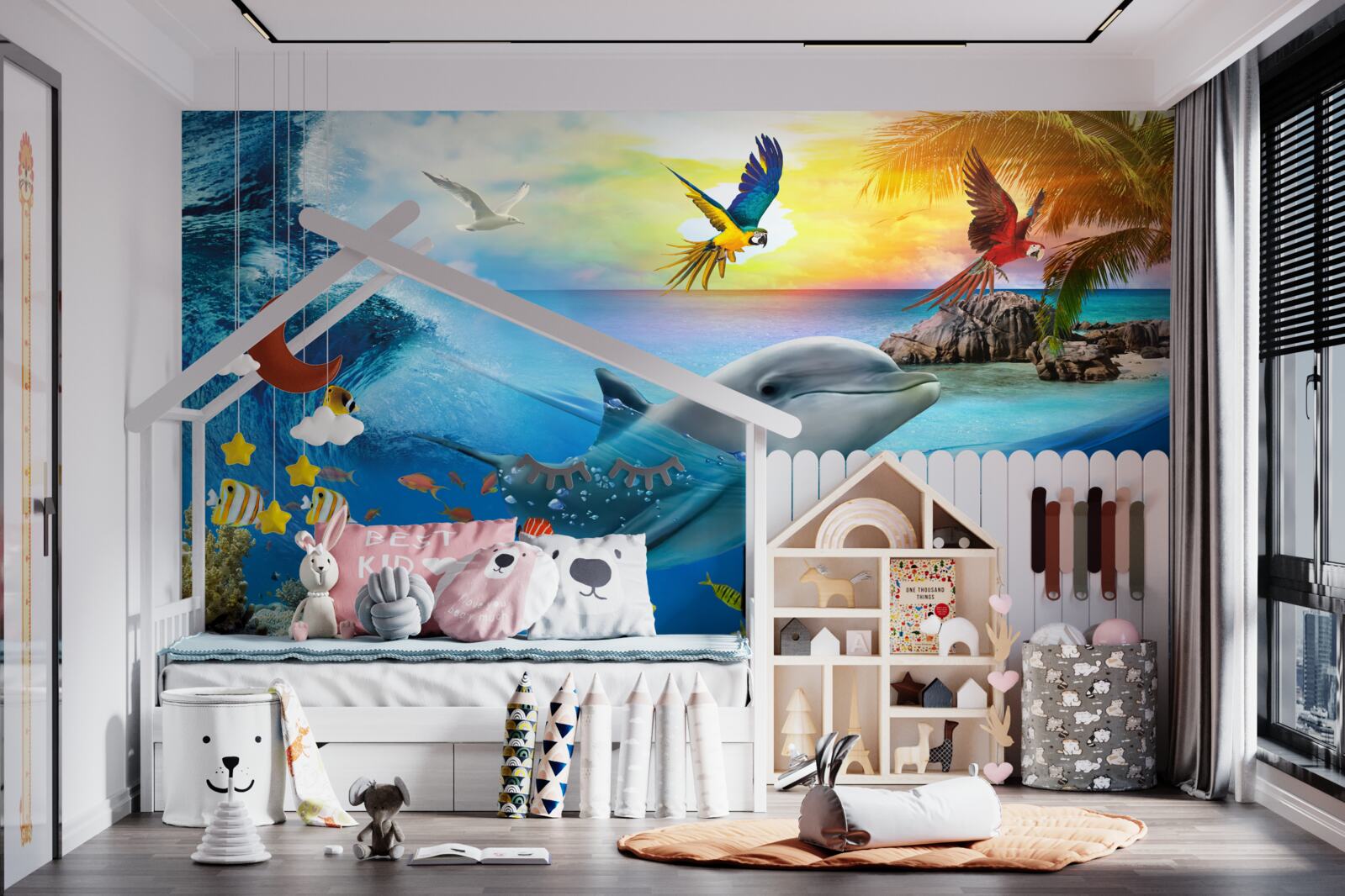 Papier peint L'aube attend les dauphins