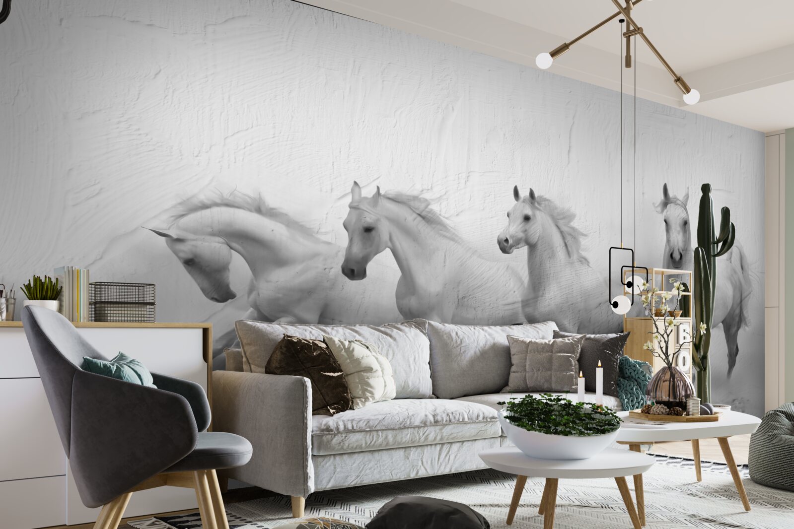 Papier peint groupe de chevaux