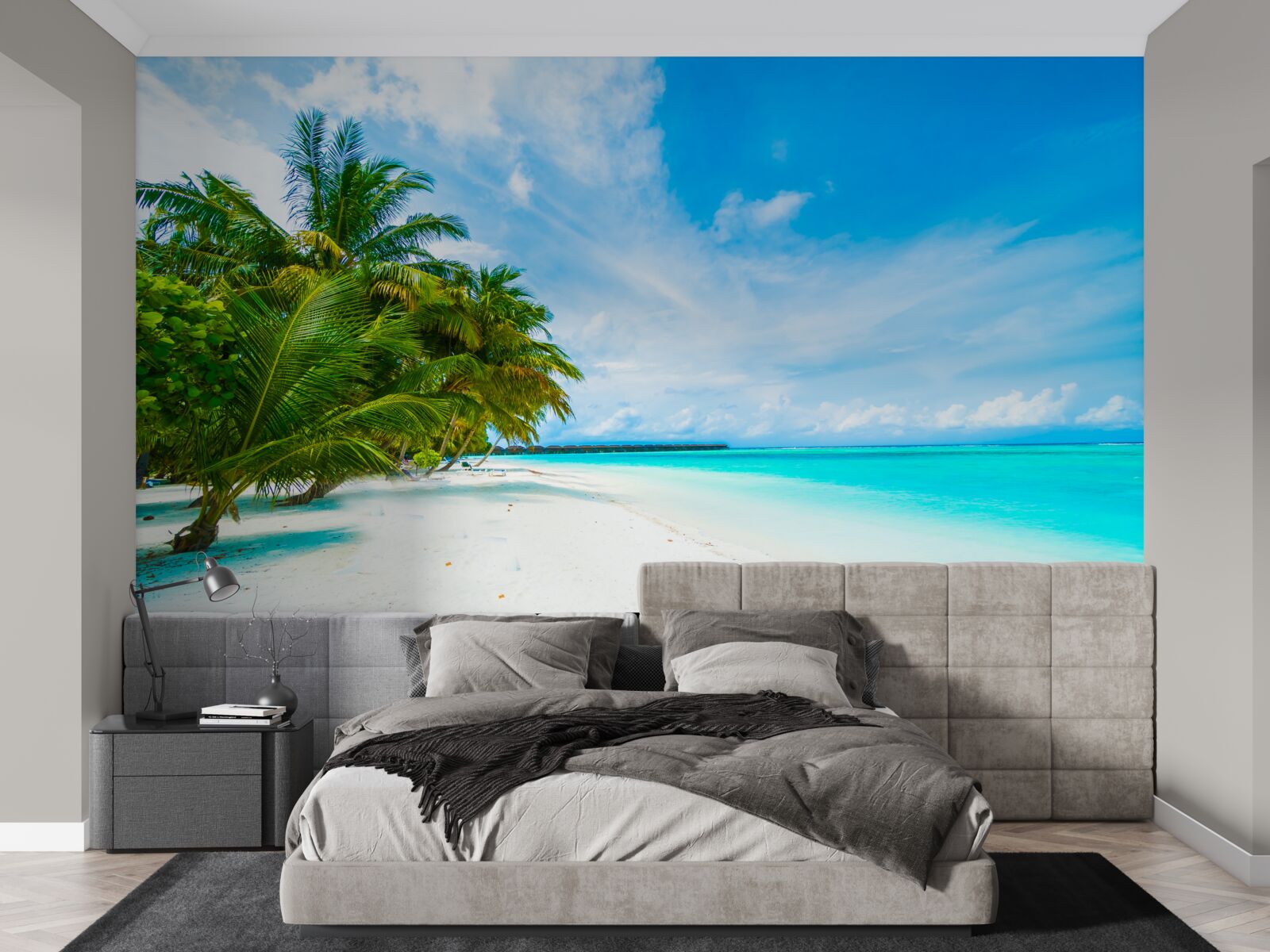 Papier peint plage tropicale azur