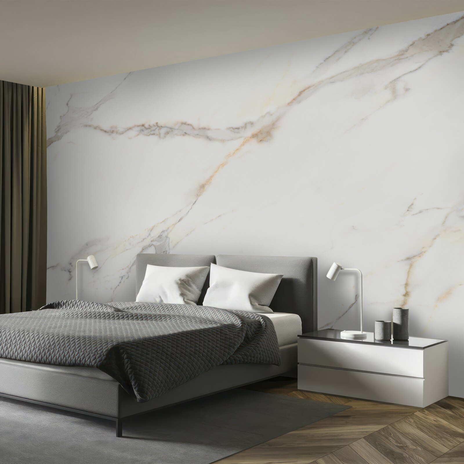 Papier peint marbre crème doux