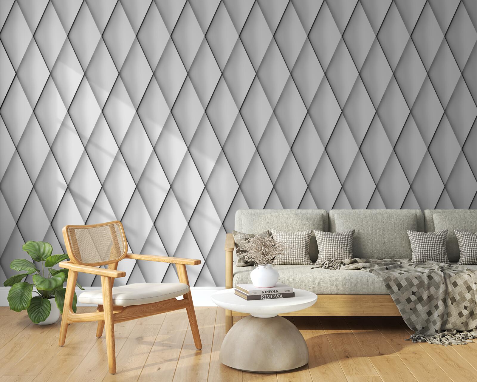 Papier peint diamants lisses
